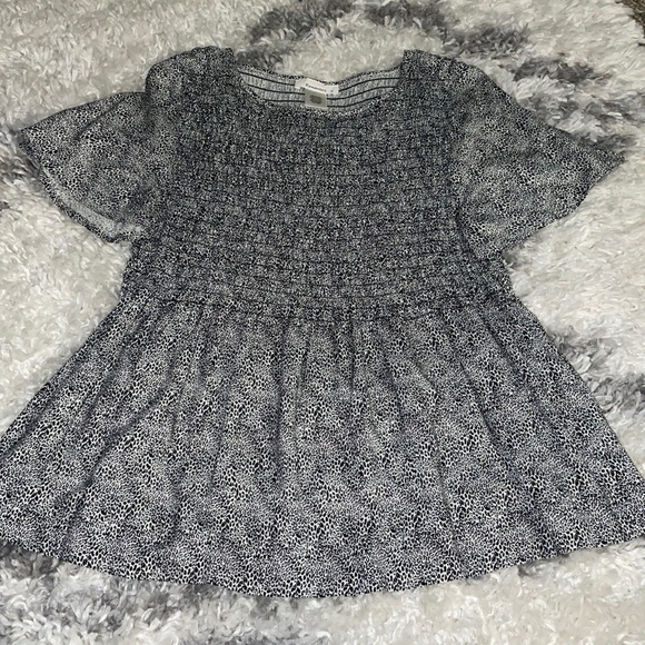 White and black leopard print flowy blouse - Picture 1 of 3